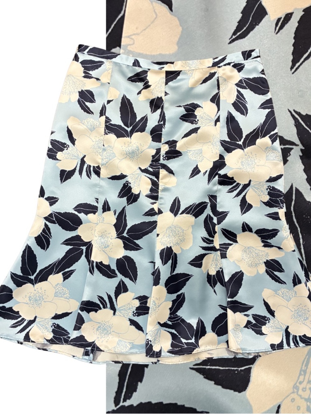 Banana Republic 100% Silk Floral Skirt 6